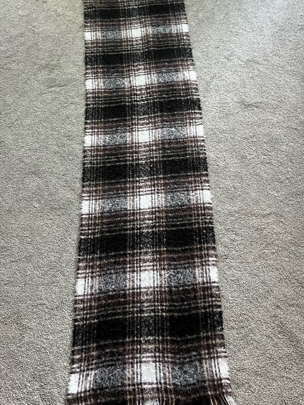 Steve Madden Black, White & Brown Plaid Maxi Skirt